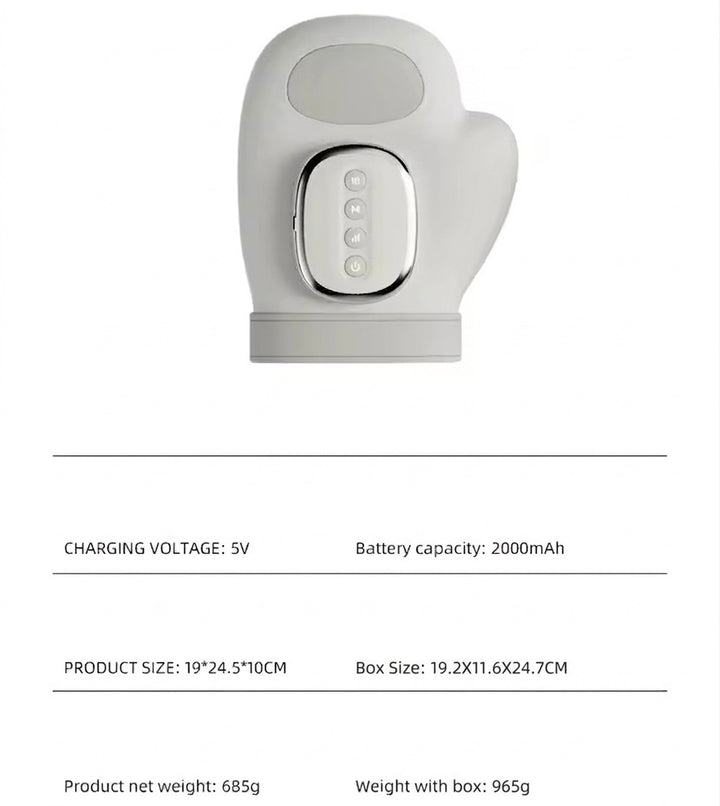 Air Compression Hand Massager | Heat Function | 3 Modes &amp; 5 Intensity Levels | 2000mAh Rechargeable