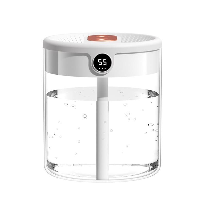 Air Humidifier 2L Tank | Dual Mist Outlets, Digital Display & Ambient Light | Even Humidification for Larger Rooms