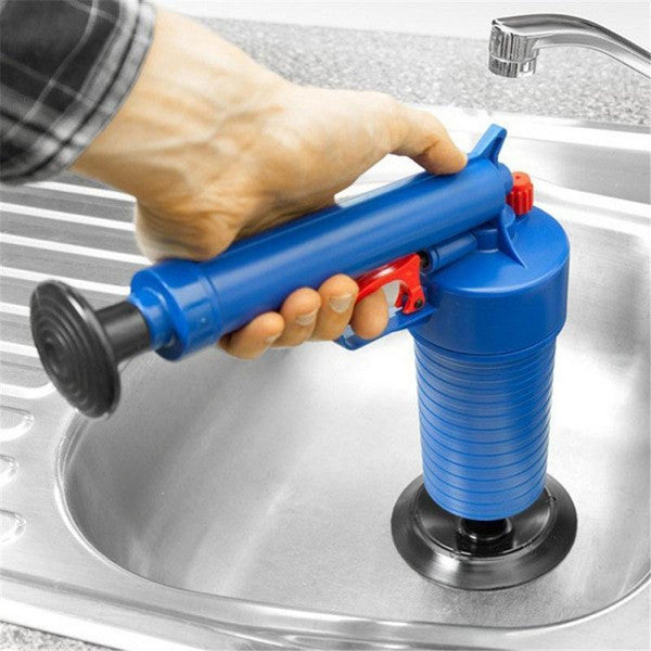 Air Pressure Drain Unblocker Plunger Kit | Multi-Head Attachments for Sinks, Toilets and Pipes | No Chemicals Needed