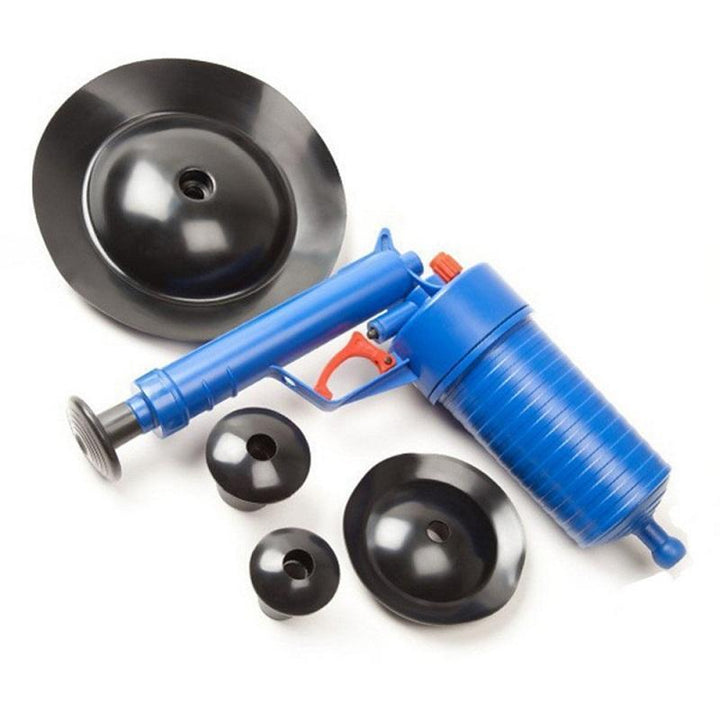 Air Pressure Drain Unblocker Plunger Kit | Multi-Head Attachments for Sinks, Toilets and Pipes | No Chemicals Needed