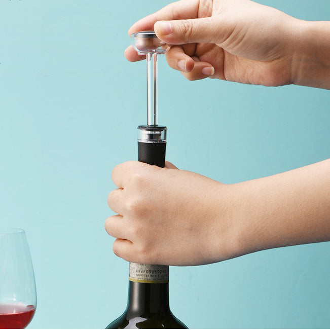 Air Pressure Wine Bottle Opener with Foil Cutter | Needle Pump Removes Cork Without Damage | Ergonomic Grip Handle