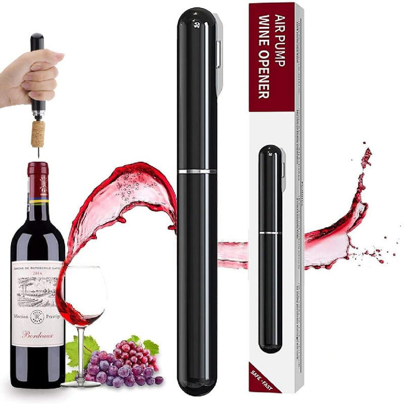 Air Pressure Wine Bottle Opener with Foil Cutter | Needle Pump Removes Cork Without Damage | Ergonomic Grip Handle