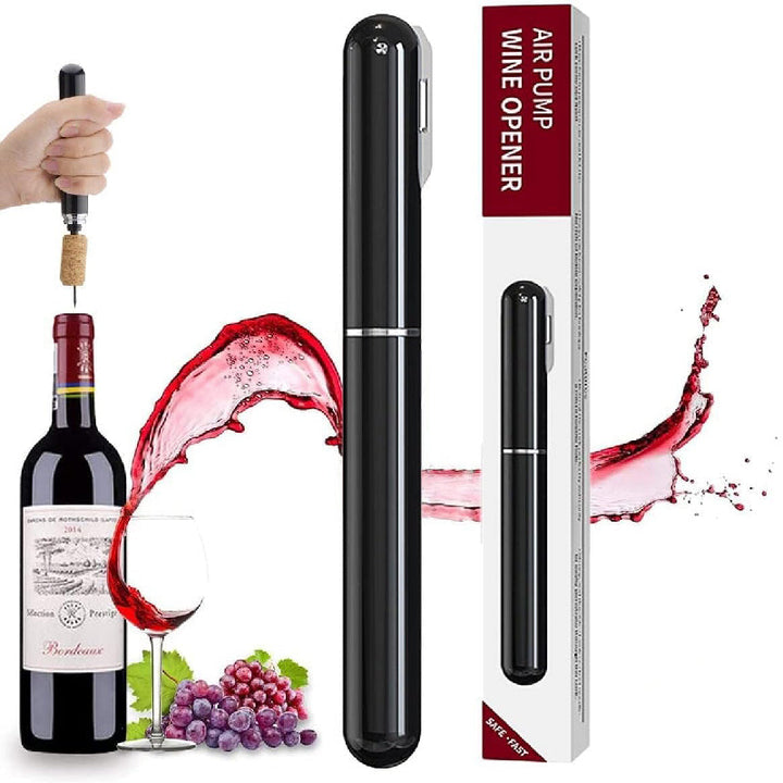 Air Pressure Wine Bottle Opener with Foil Cutter | Needle Pump Removes Cork Without Damage | Ergonomic Grip Handle