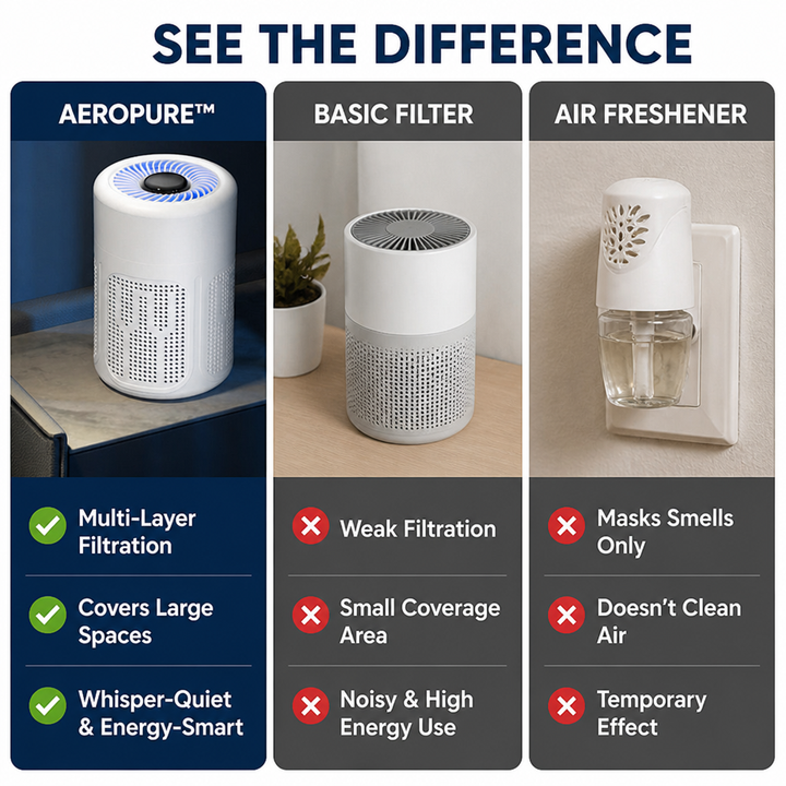 Air Purifier | Multi-Layer Filtration, Wide Coverage | Low-Noise, Single-Button Control with Filter Included
