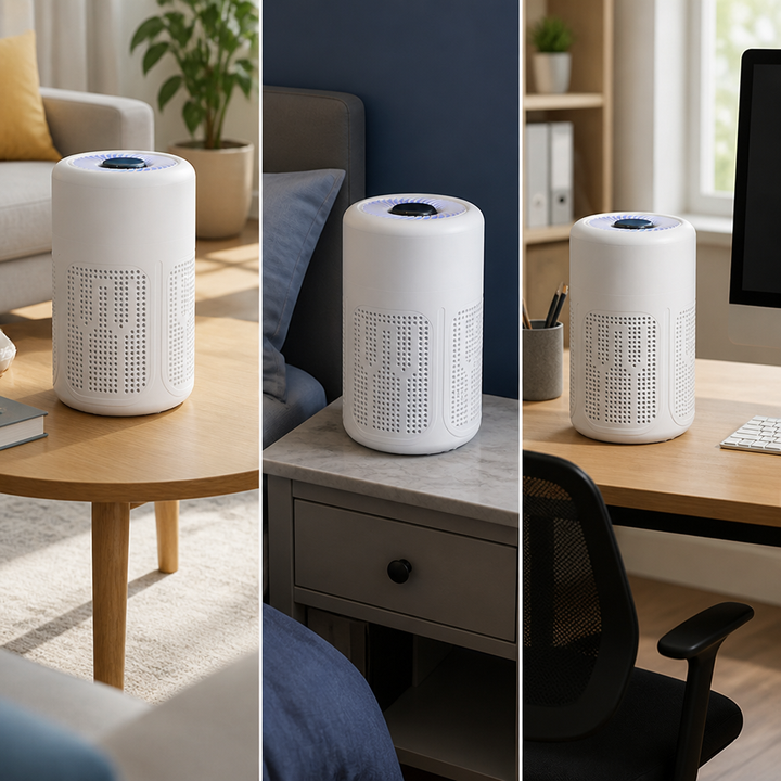 Air Purifier | Multi-Layer Filtration, Wide Coverage | Low-Noise, Single-Button Control with Filter Included