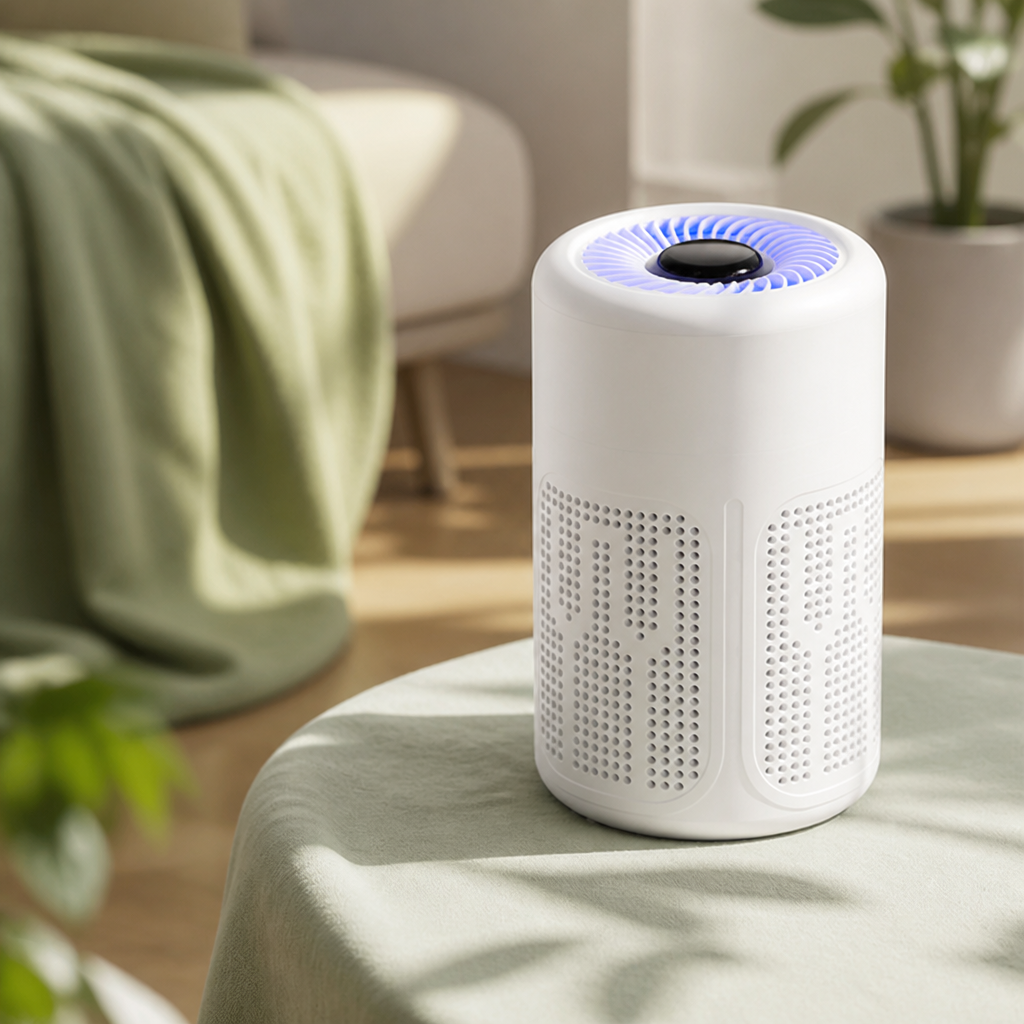 Air Purifier | Multi-Layer Filtration, Wide Coverage | Low-Noise, Single-Button Control with Filter Included
