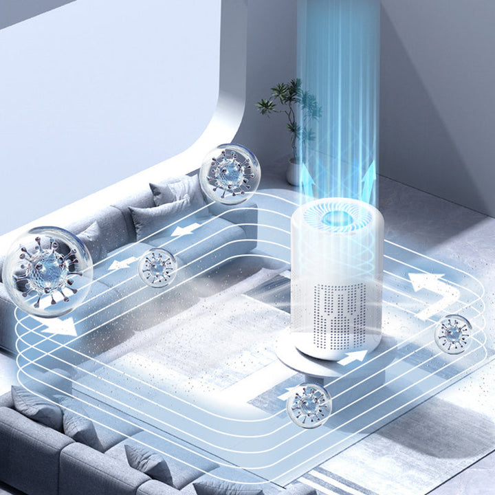 Air Purifier | Whisper-Quiet Operation for Rooms up to 50 m² | USB Powered, Filters Dust, Pollen &amp; Allergens for Cleaner Air