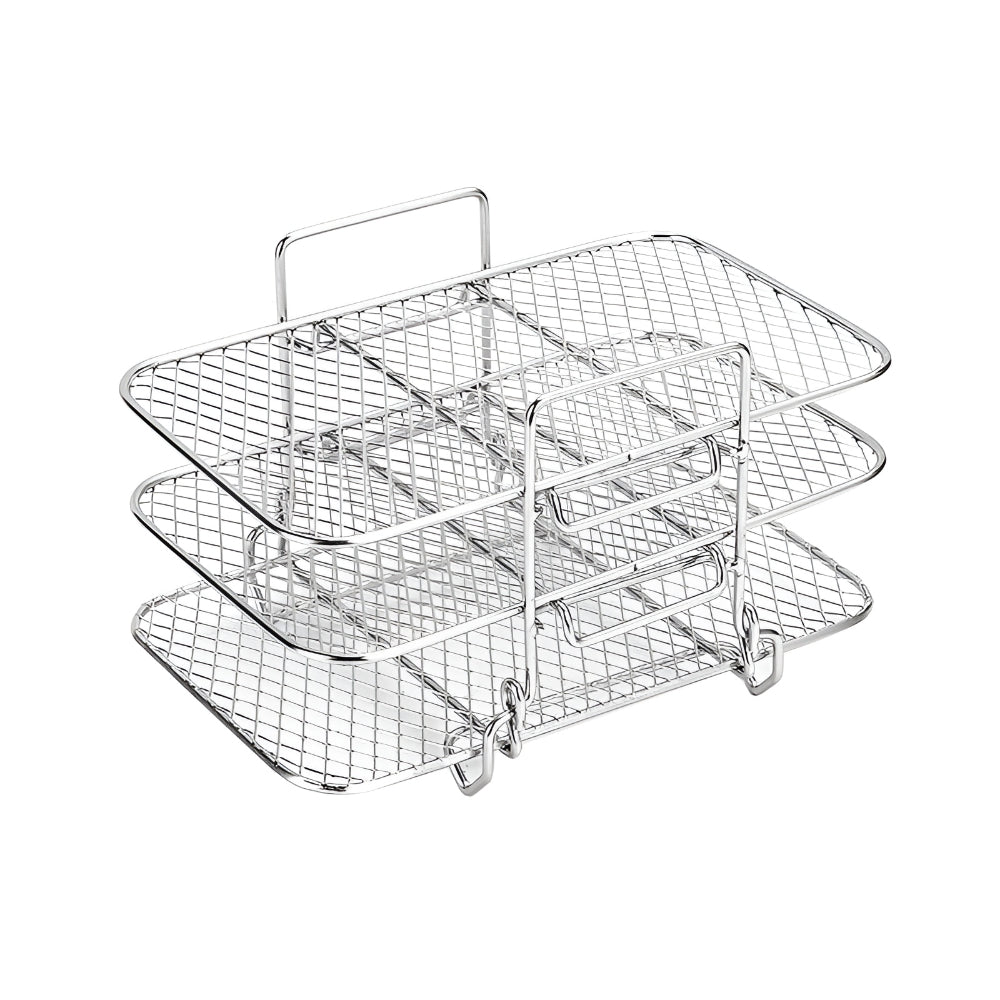 Air Fryer Rack Stainless Steel | Stackable Multi-Tier Cooking Tray | Even Airflow for Fries, Wings and Vegetables 6