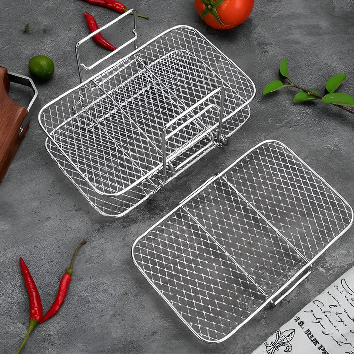Air Fryer Rack Stainless Steel | Stackable Multi-Tier Cooking Tray | Even Airflow for Fries, Wings and Vegetables 2