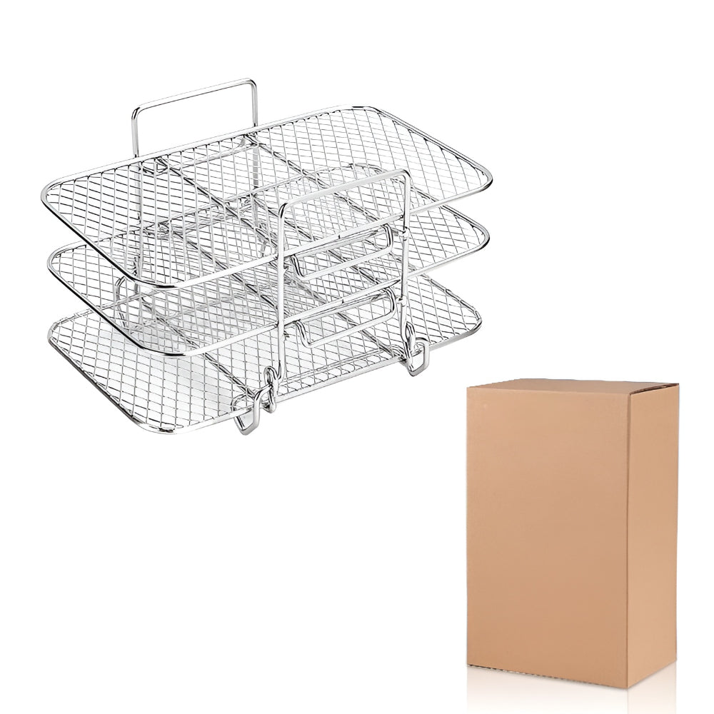 Air Fryer Rack Stainless Steel | Stackable Multi-Tier Cooking Tray | Even Airflow for Fries, Wings and Vegetables 5