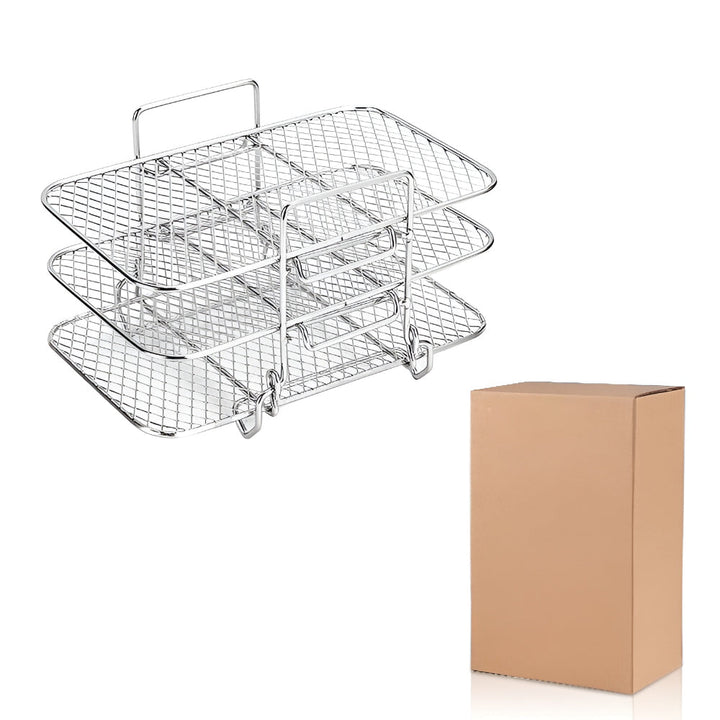 Air Fryer Rack Stainless Steel | Stackable Multi-Tier Cooking Tray | Even Airflow for Fries, Wings and Vegetables 5