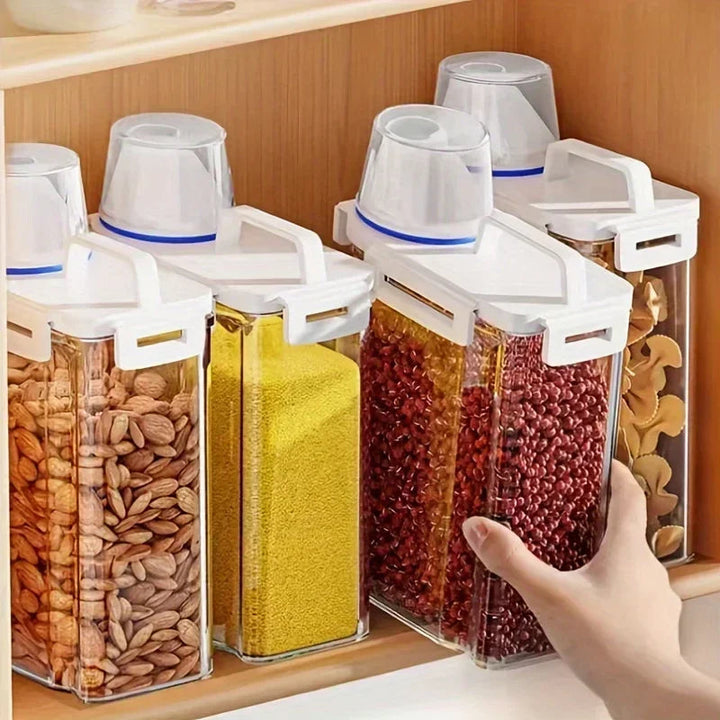 Airtight Grain Storage Container | 2.5L Rice, Cereal &amp; Flour Dispenser with Measuring Cup 2