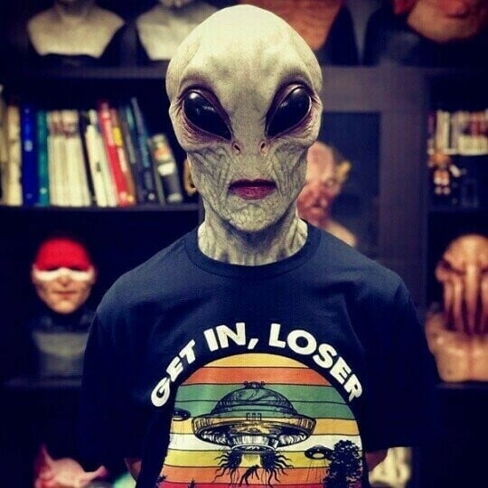 Alien Silicone Mask | Realistic Sci-Fi Costume Design | Breathable Foam-Lined Fit for Halloween Parties &amp; Pranks