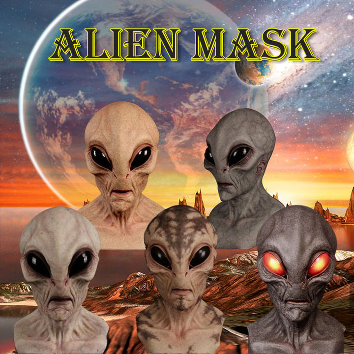 Alien Silicone Mask | Realistic Sci-Fi Costume Design | Breathable Foam-Lined Fit for Halloween Parties &amp; Pranks