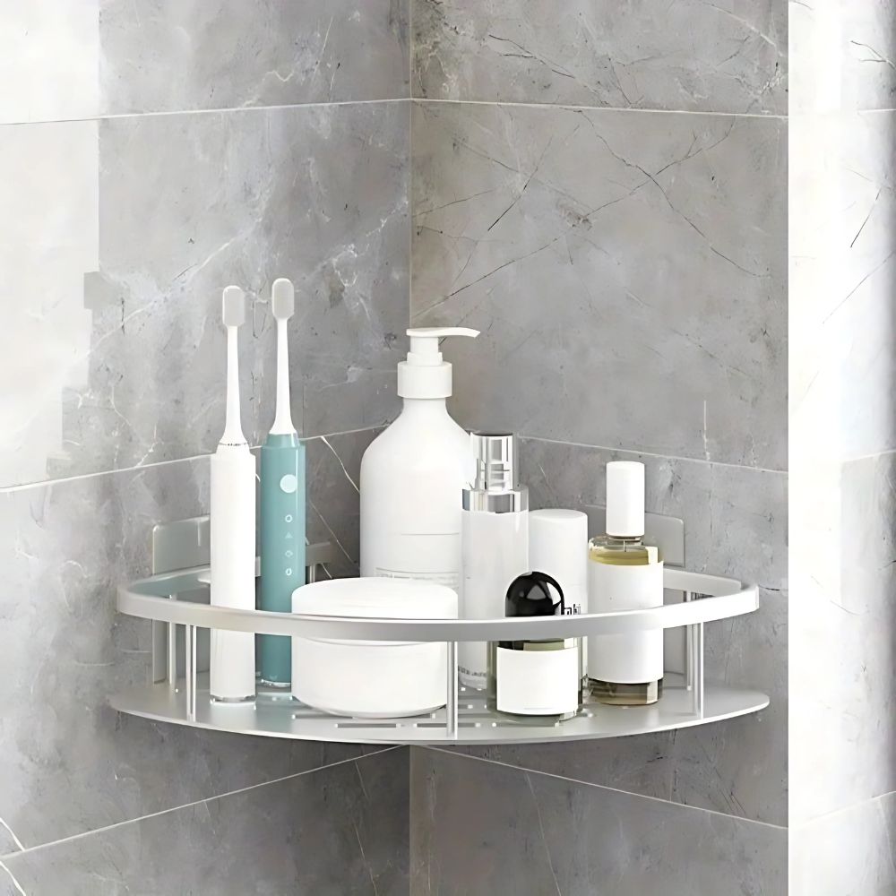 Alira | Corner Shower Caddy Shelf | Self-Adhesive &amp; Rustproof Bathroom Storage