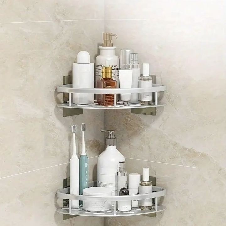 Alira | Corner Shower Caddy Shelf | Self-Adhesive &amp; Rustproof Bathroom Storage