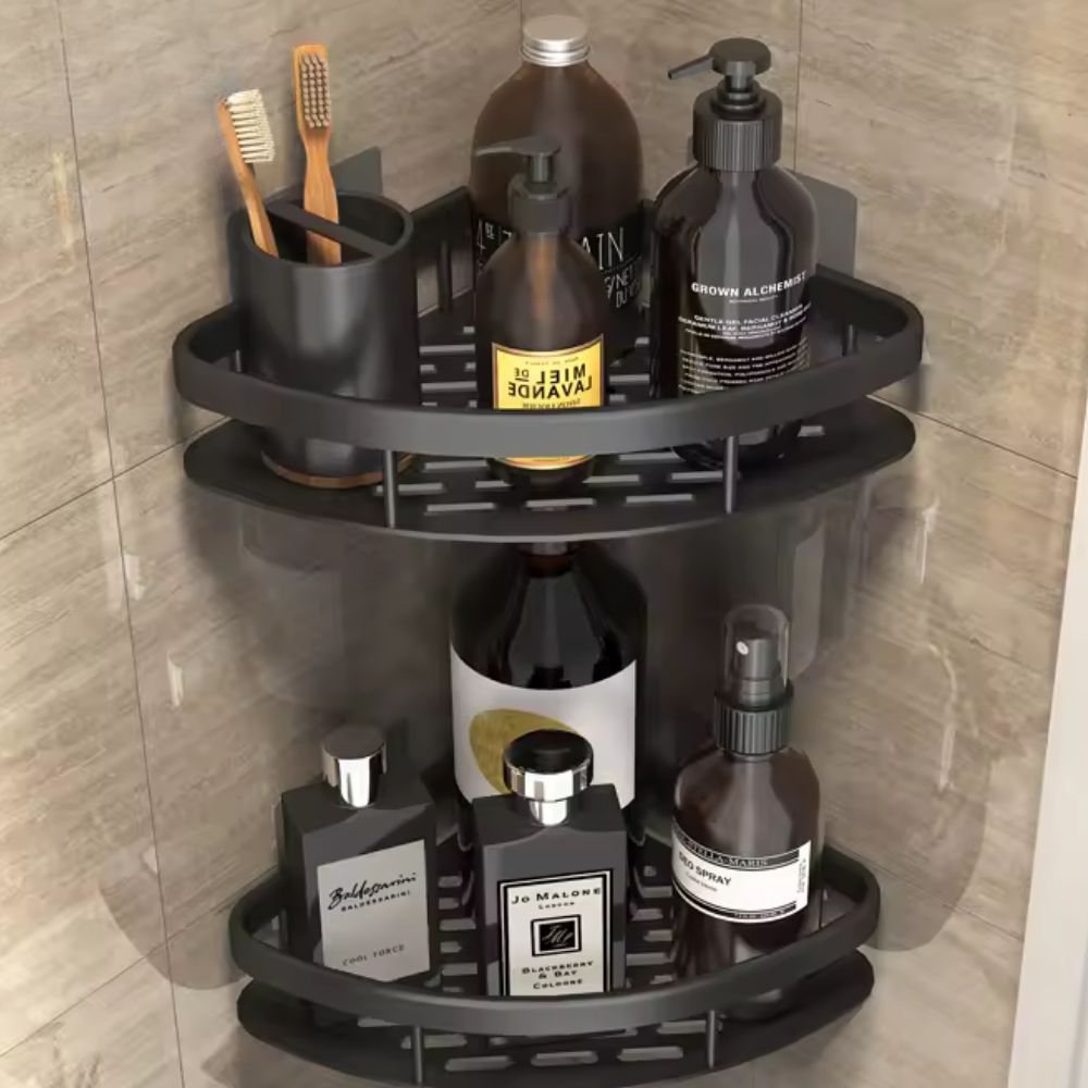 Alira | Corner Shower Caddy Shelf | Self-Adhesive &amp; Rustproof Bathroom Storage