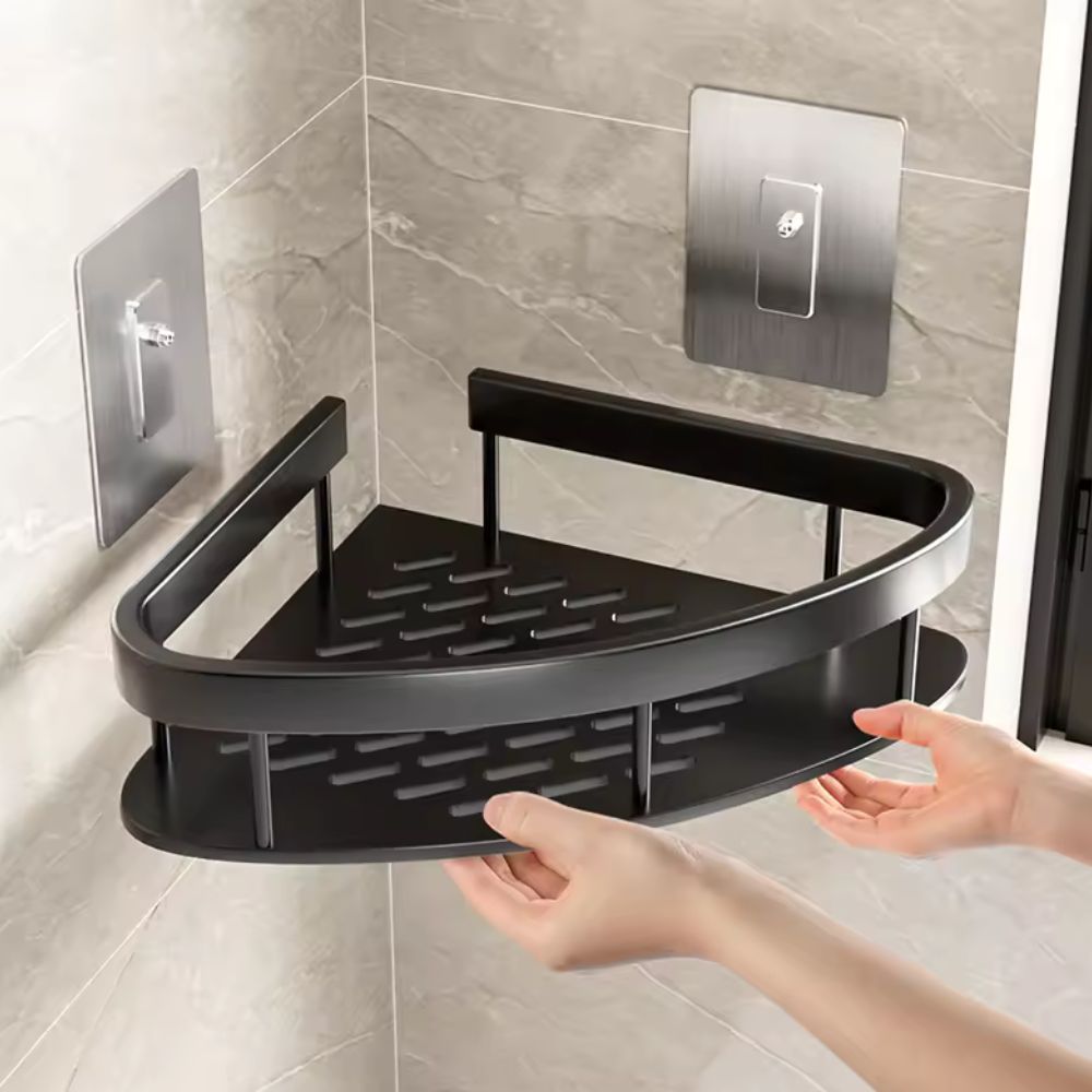 Alira | Corner Shower Caddy Shelf | Self-Adhesive & Rustproof Bathroom Storage