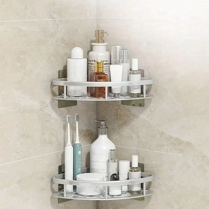 Alira | Corner Shower Caddy Shelf with Self-Adhesive Mount & Rustproof Design | Space-Saving Storage for Organized Bathrooms 3