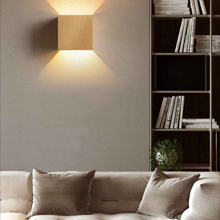 Aluminium Wall Light 10 x 10 x 5 cm | 5 Shade Colours, Warm or Cool White | Wall-Mounted LED with Two Bulbs Included