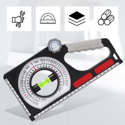 Angle Measurement Tool ABS Plastic 25 x 12.5 x 2.5 cm | Mechanical, No Batteries | ±1 Degree Accuracy, -130 to 130 Degree Range