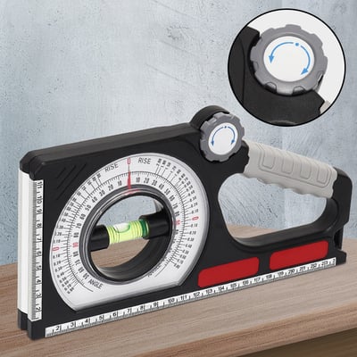 Angle Measurement Tool ABS Plastic 25 x 12.5 x 2.5 cm | Mechanical, No Batteries | ±1 Degree Accuracy, -130 to 130 Degree Range