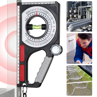 Angle Measurement Tool ABS Plastic 25 x 12.5 x 2.5 cm | Mechanical, No Batteries | ±1 Degree Accuracy, -130 to 130 Degree Range