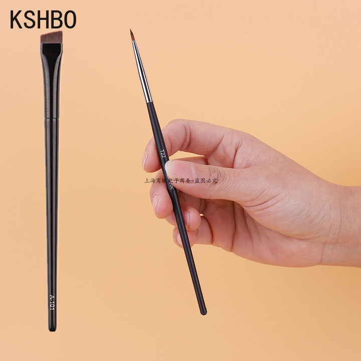 Angled Eyebrow Brush Set for Women | 2-Piece Synthetic Bristle Brushes | Precise Brows &amp; Clean Eyeliner Edges Daily