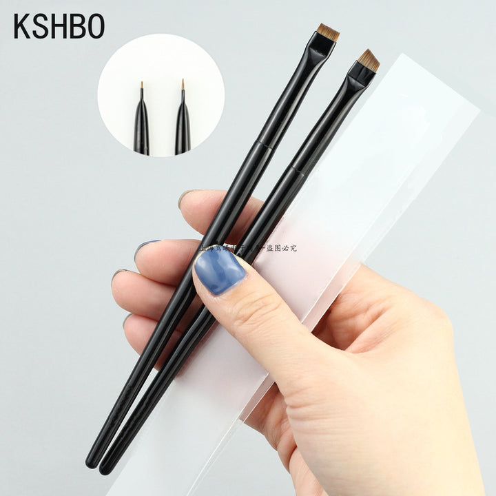 Angled Eyebrow Brush Set for Women | 2-Piece Synthetic Bristle Brushes | Precise Brows &amp; Clean Eyeliner Edges Daily