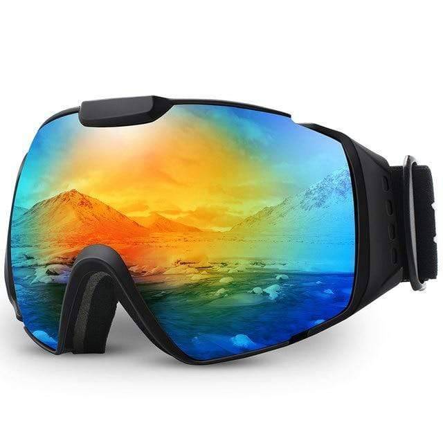 Anti-Fog Ski Goggles OTG Compatible | Spherical PC+UV Lens for Anti-Glare | Fits Helmets & Prescription Glasses