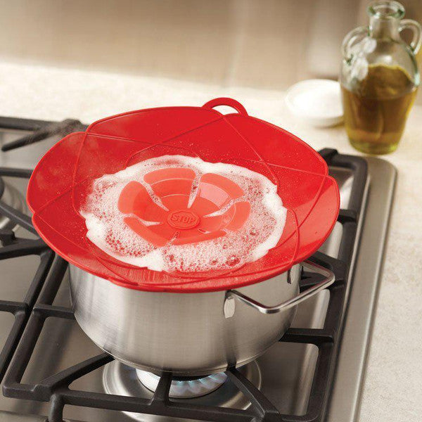 Anti-Spill Lid Cover Silicone | Boil-Over Spill Stopper, Heat-Resistant, Microwave Safe | Prevents Stovetop Spills and Mess