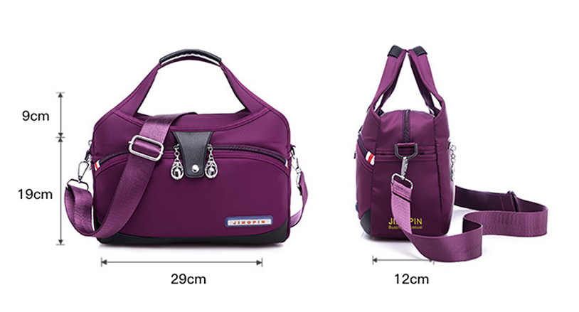Anti-Theft Waterproof Handbag | Flat Zip Pockets, Wide Strap