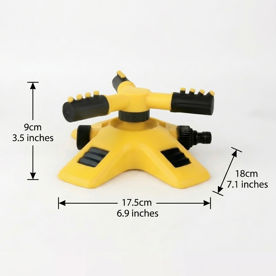 AquaFlow 360° Rotating Garden Sprinkler | 4 Adjustable Nozzles | Expandable | Hose Compatible