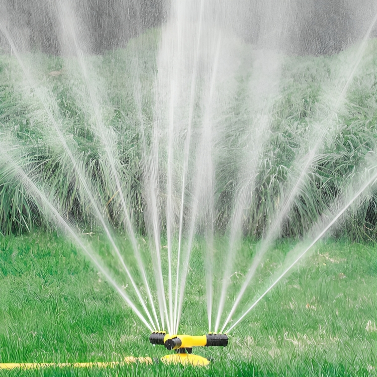AquaFlow 360° Rotating Garden Sprinkler | 4 Adjustable Nozzles | Expandable | Hose Compatible