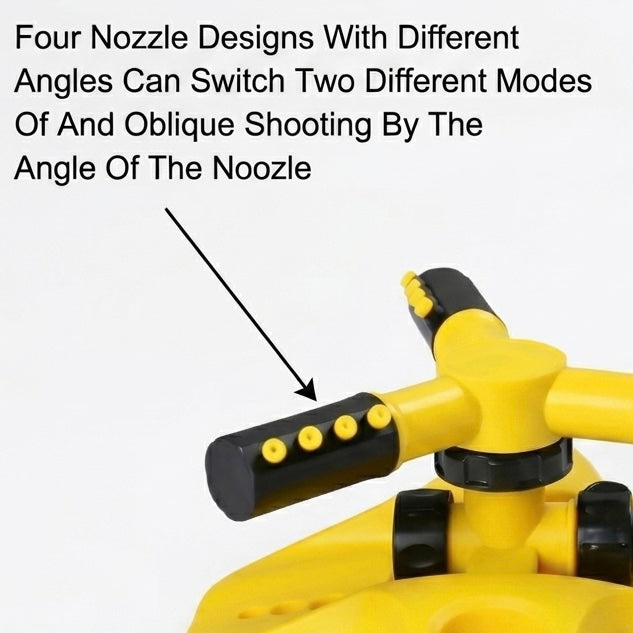 AquaFlow 360° Rotating Garden Sprinkler | 4 Adjustable Nozzles | Expandable | Hose Compatible