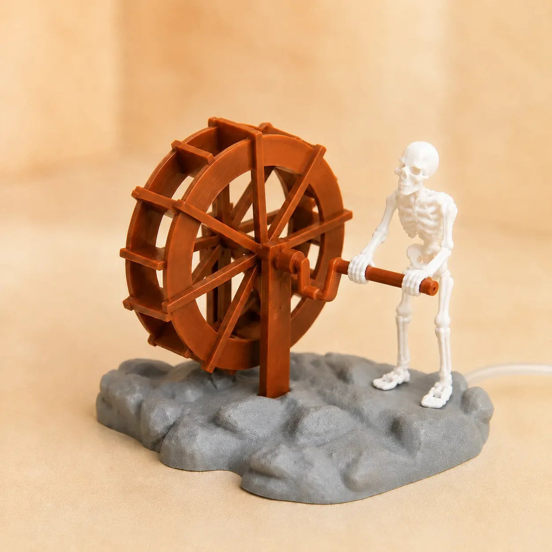 Aquarium Decoration Skeleton | Waterwheel Bubble Aerator
