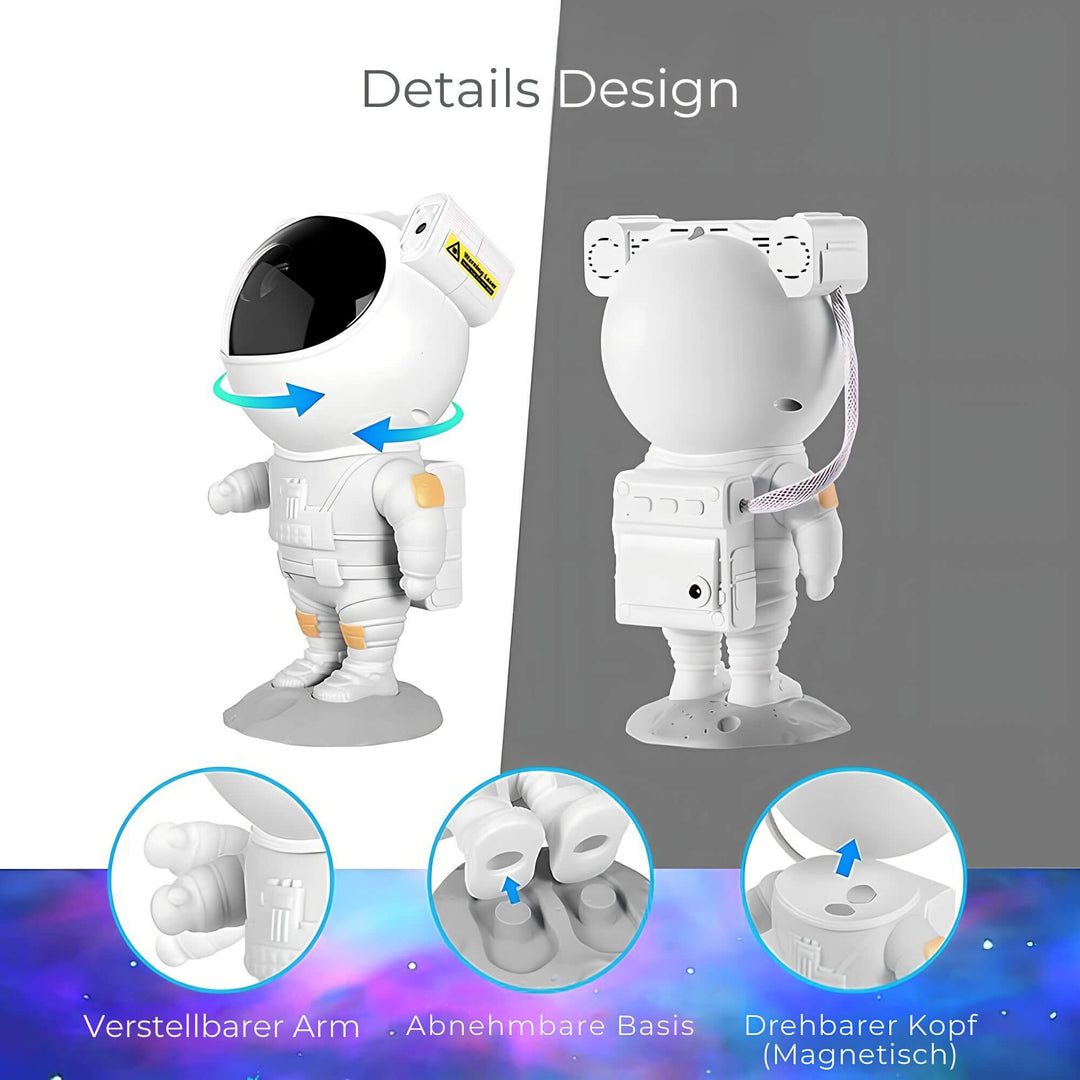 Star Projector Lamp, ABS Acrylic, Height 23 cm | Astronaut Shape, 360° Rotatable Head | RGB Galaxy Light, Remote Control 7