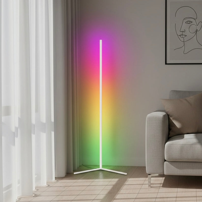 Smart Corner Floor Lamp | Modern Black Standing Lamp with Adjustable LED Lighting | Space-Saving Design for Enhanced Ambiance