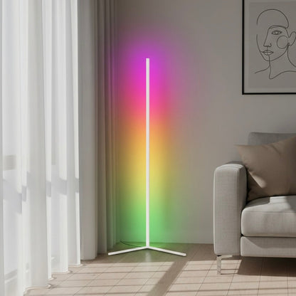 Smart Corner Floor Lamp | Modern Black Standing Lamp with Adjustable LED Lighting | Space-Saving Design for Enhanced Ambiance