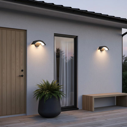 Sleek black metal and acrylic AureliaGlow outdoor wall lantern for exterior lighting.