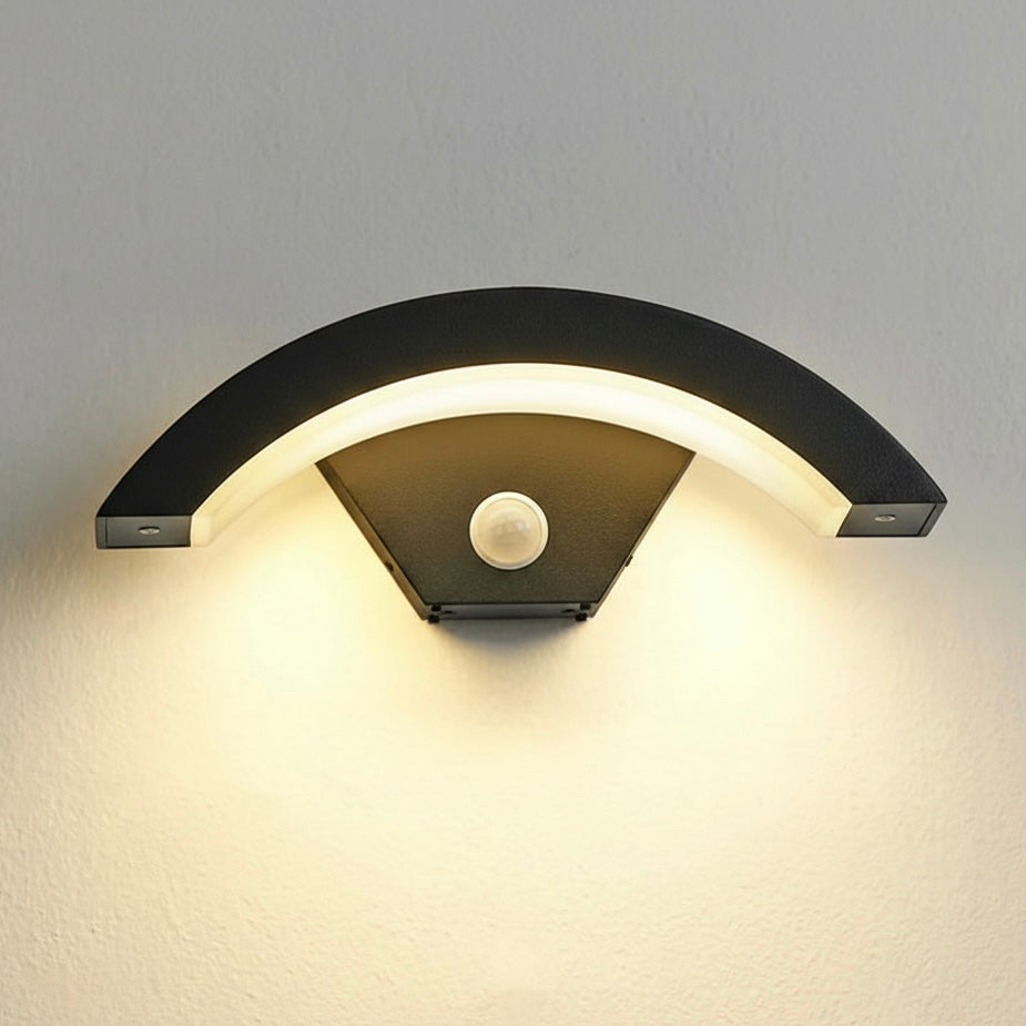 Sleek black metal and acrylic AureliaGlow outdoor wall lantern for exterior lighting.