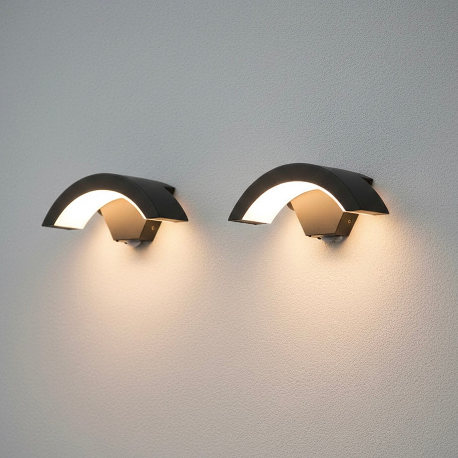 Sleek black metal and acrylic AureliaGlow outdoor wall lantern for exterior lighting.