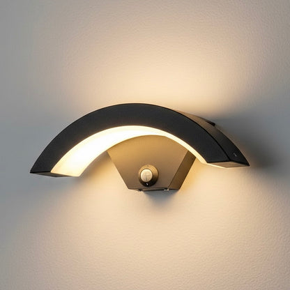 Sleek black metal and acrylic AureliaGlow outdoor wall lantern for exterior lighting.