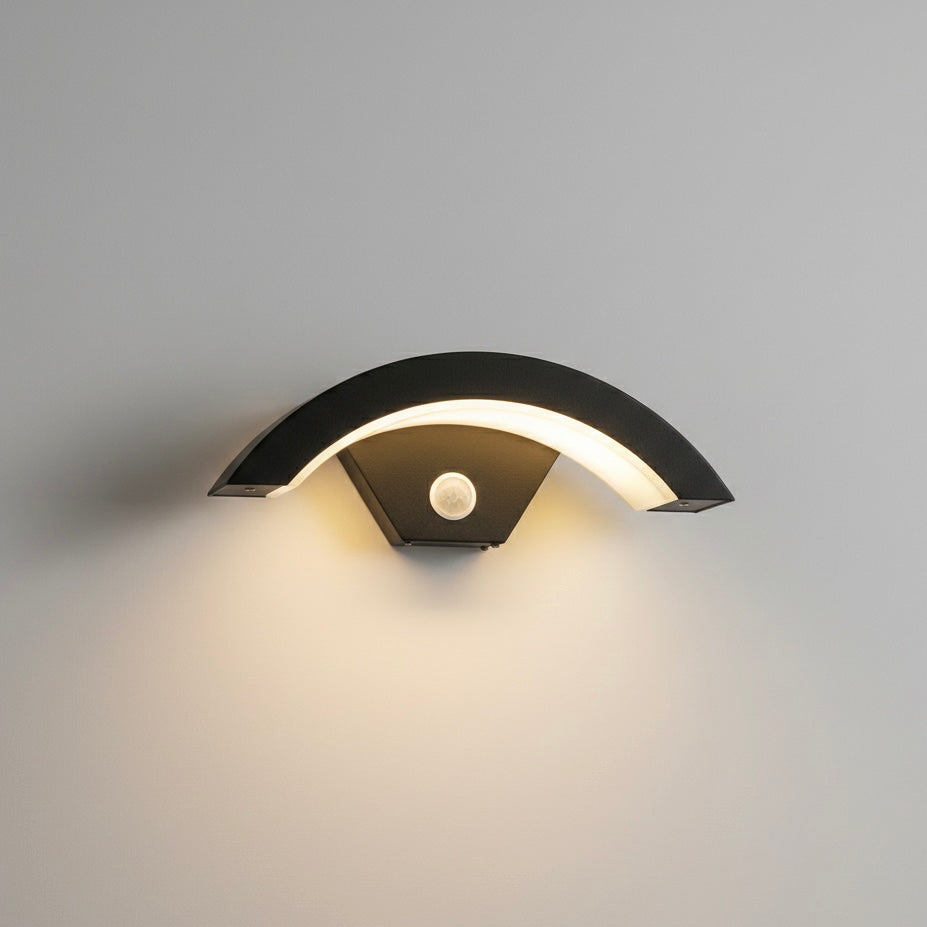 Sleek black metal and acrylic AureliaGlow outdoor wall lantern for exterior lighting.