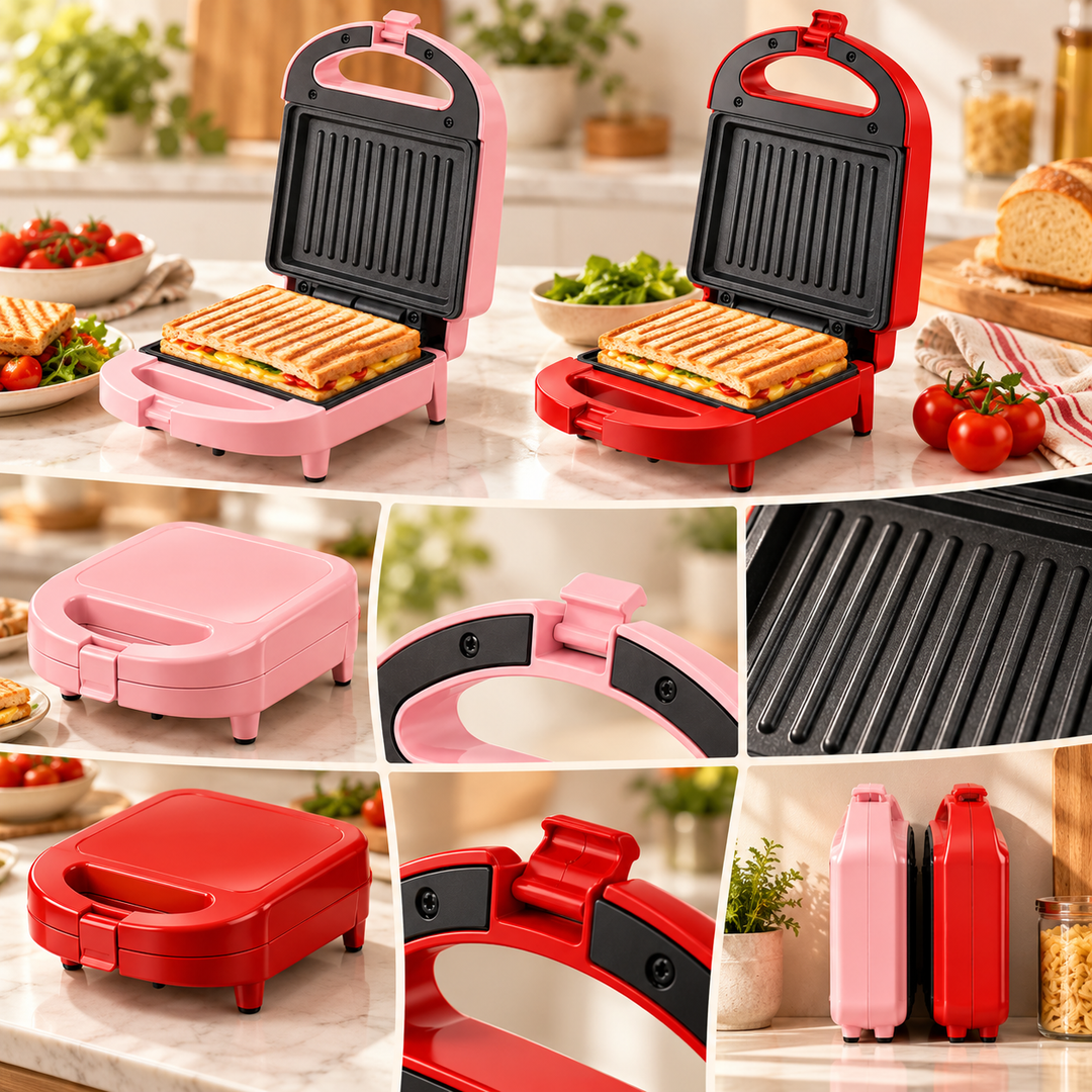 Auto Sealing Sandwich Maker Toaster | Dual Heat Non-Stick Plates | Compact Countertop Design for Mess-Free Meals 3