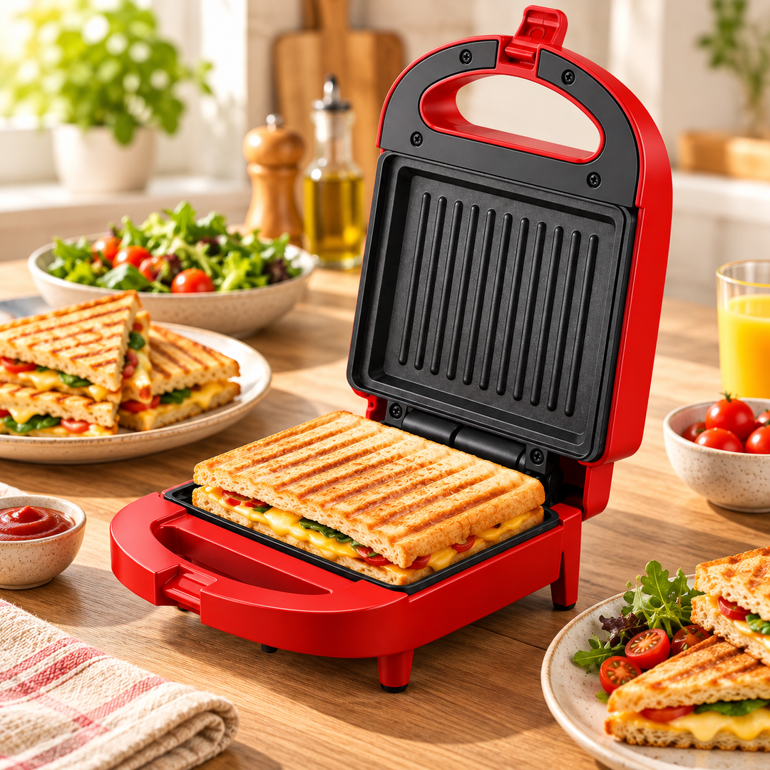 Auto Sealing Sandwich Maker Toaster | Dual Heat Non-Stick Plates | Compact Countertop Design for Mess-Free Meals 1