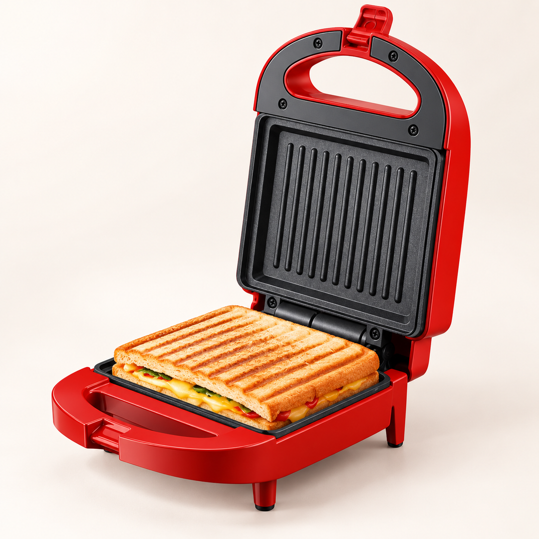 Auto Sealing Sandwich Maker Toaster | Dual Heat Non-Stick Plates | Compact Countertop Design for Mess-Free Meals 4
