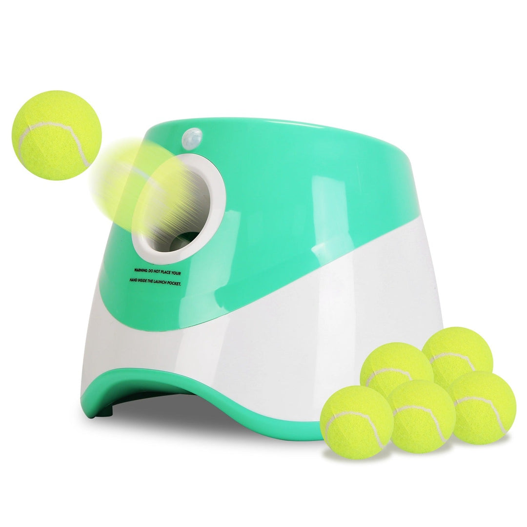 Automatic Dog Ball Launcher | 3 Distance Settings | Infrared Safety Sensor | 5-Hour Battery | Includes 6 Balls