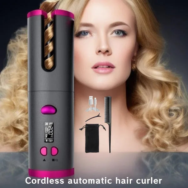Automatic Hair Curler | Cordless Rechargeable Curling Iron