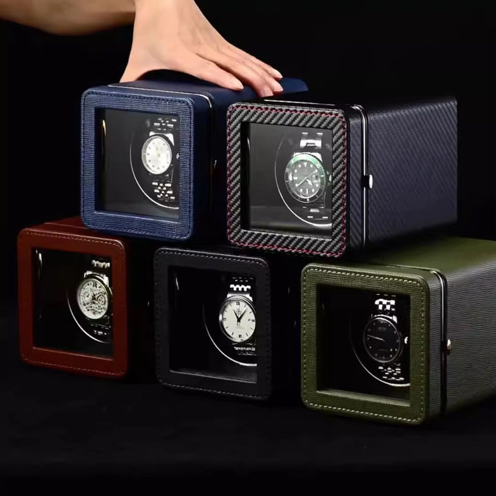 Automatic Watch Winder | 5 Rotation Modes | USB Type-C | Quiet Japanese Motor | PU Leather
